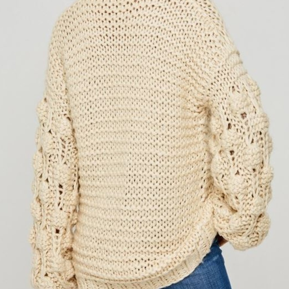 Knit Cardigan Pom Pom Sleeves  on sale final price - Picture 6 of 7